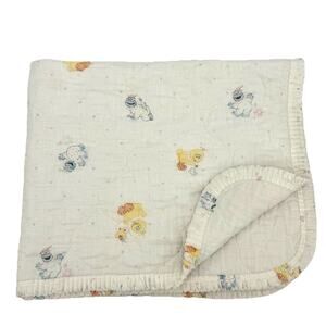 Sesame Street Quilted Vintage Baby Blanket Big Bird Reigel Cookie Monster Babies